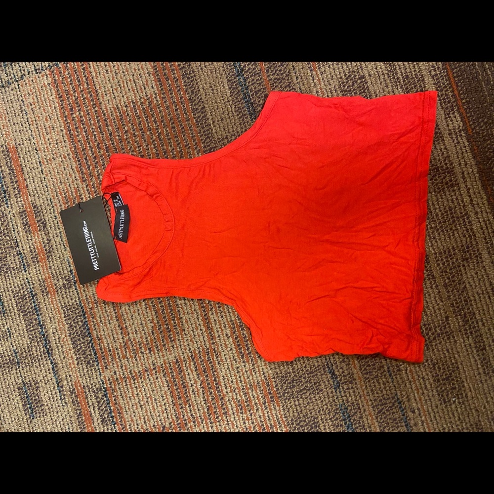 Red Racerback crop top